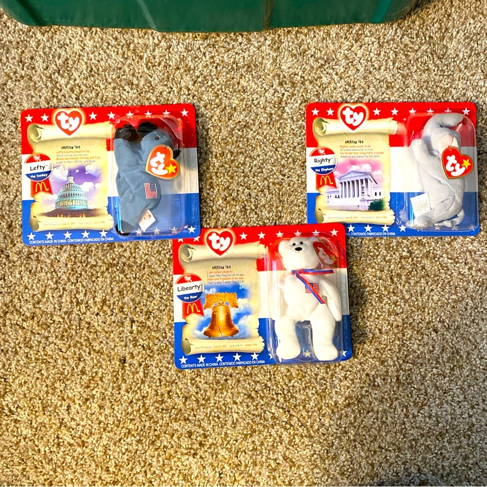 2000 McDonald’s Ty Beanie Baby American Trio. Condition is New